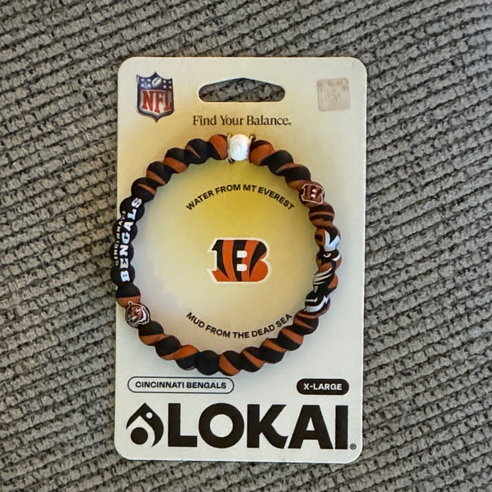 Lokai NFL Team Bracelet with Black and Orange Beads
